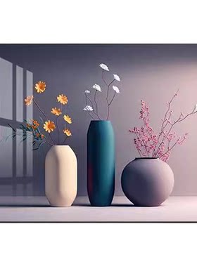 餐厅轻奢奶油风花卉挂画
