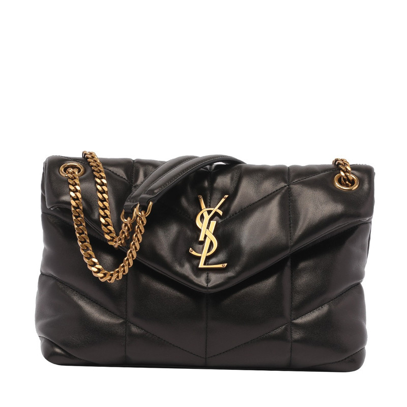 Saint Laurent 圣罗兰YSL女小号黑puffer toy 金色链包26早春代购