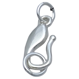 s925纯银海豚鱼尾S钩扣龙虾扣弹簧扣项链手链连接扣手工diy配件