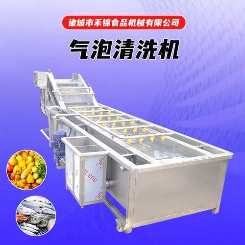 蔬菜气泡喷淋清洗流水线气泡喷淋清洗机蔬菜深加工流水线清洗设备