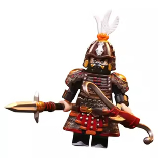 陷阵营三国五虎将孙权关羽重甲铠甲古代士兵国风积木人仔男孩玩具
