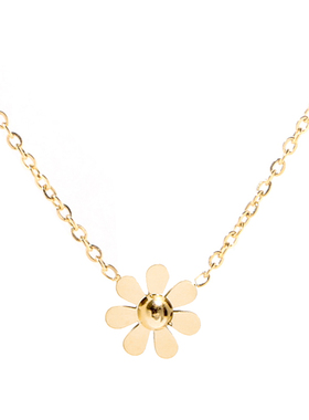 18k金小雏菊项链女夏小众设计