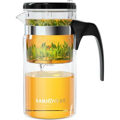 金灶耐热玻璃茶道杯一键过滤