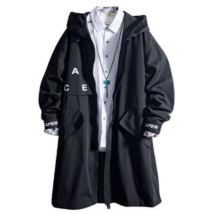 黑色中性加绒风衣#15号10点返场上新~很黑很帅中长款大风衣OVSIZE