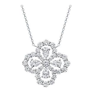 hw四叶草项链纯银女款loop满钻幸运草锁骨链女高级感2026新款配饰