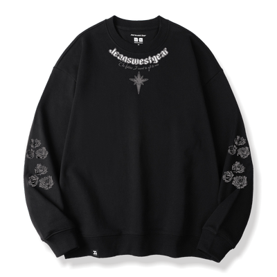 潮牌字母玫瑰印花情侣装卫衣男女