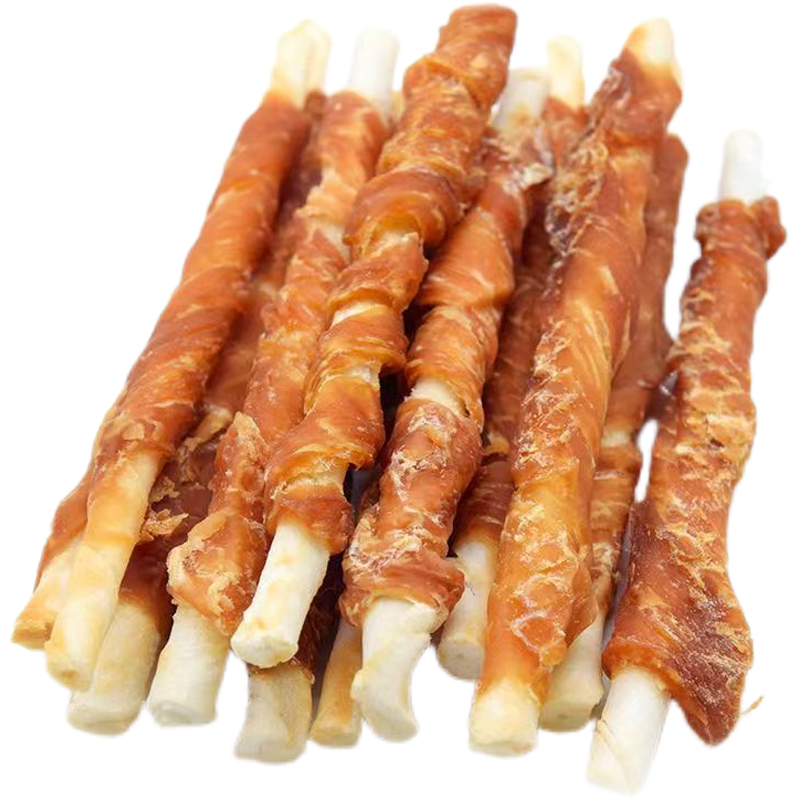 宠物零食鸡鸭肉缠牛皮卷狗狗磨牙棒耐咬泪痕肠胃消化训犬互动奖励