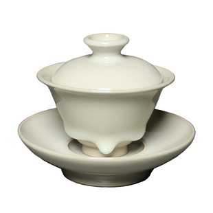 新款龙泉青瓷徐健纯手工挂釉高端三才盖碗单个功夫茶具主人泡茶杯