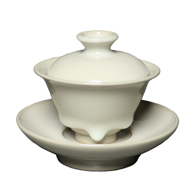 新款龙泉青瓷徐健纯手工挂釉高端三才盖碗单个功夫茶具主人泡茶杯