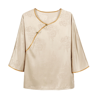 高档暗纹提花睡衣带胸垫送妈妈