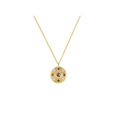 [情人节礼物]De Beers 戴比尔斯 Talisman Medal 18K黄金钻石项链