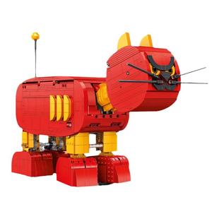 小角度新款猫和老鼠电动遥控机器猫moc拼装积木模型玩具可发射