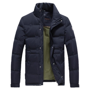 七匹狼鹅绒羽绒服男士三防新款冬季立领短款夹克外套加厚上衣男装