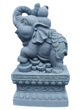 青砂石大象一对招财小象装饰客厅办公室家用门口风水摆件