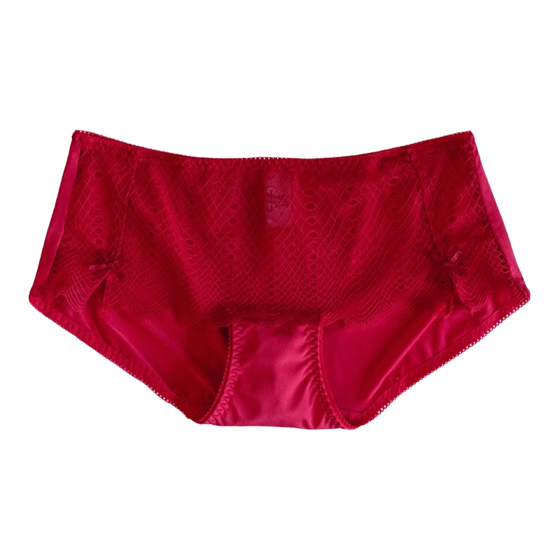 D78|KKay内裤女薄款舒适透气本命年红三角裤中腰提臀|肉桂热红酒