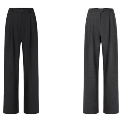 PAJA羊毛混纺西裤女高级感通勤宽松显瘦直筒休闲长裤