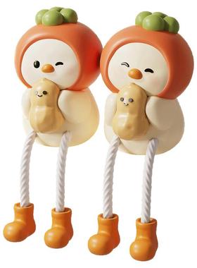 好事发生鸭子吊脚娃娃摆件坐姿入户玄关电视柜子洞洞板开放格装饰