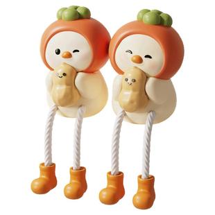 好事发生鸭子吊脚娃娃摆件坐姿入户玄关电视柜子洞洞板开放格装饰