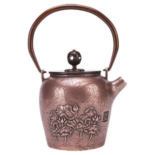 迷你纯铜烧水壶小号铸铜壶茶壶紫铜泡茶煮茶壶纯手工0.5L小容量