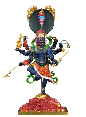 藏传纯铜鎏金彩绘秽迹金刚佛像尼泊尔工艺10寸家用密宗铜像铜摆件