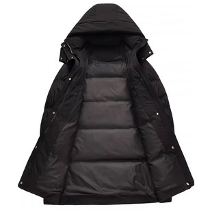 雅鹿羽绒服女中长款2025冬季新款老花加厚可脱帽外套90白鸭绒正品