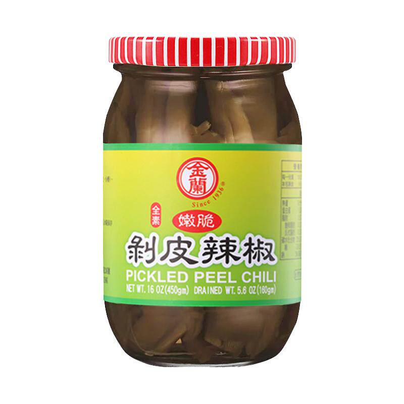 台湾省进口金兰剥皮辣椒450g全素美味嫩脆剥皮辣椒鸡汤花莲美食