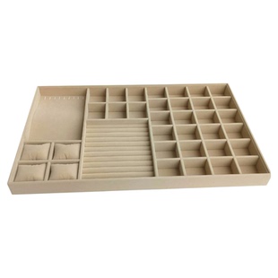 订制实木绒布抽屉内置首饰盒收纳项链戒指耳钉饰品托盘饰品盒DIY