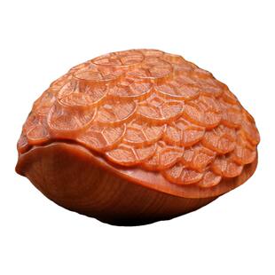 天然崖柏木实木雕刻满雕铜钱金钱富甲文玩家居装饰品摆件手把件