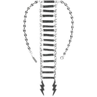 WACKYE 独立设计金属logo无性别装饰链新式时装金属领带