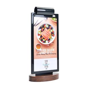 秀可 翻页台卡木质菜单定制A4展示牌桌牌酒吧奶茶店介绍牌旋转酒水牌台牌展示架桌面活页宣传双面桌签价格牌