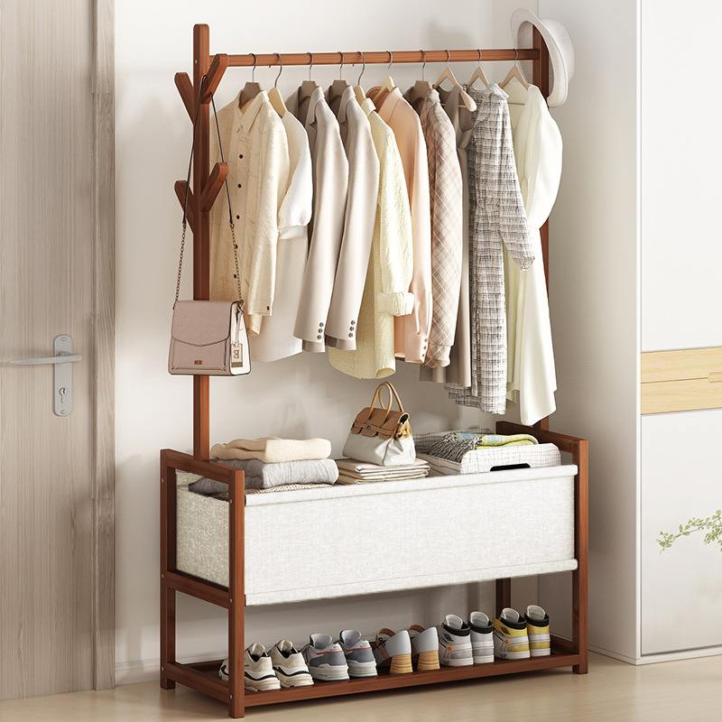 多功能简易衣帽架落地衣架卧室奢轻红客厅收纳家用挂衣架晾衣架网