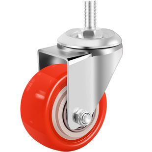 丝杆万向轮1.5寸2寸脚轮M8M10M12双轴承承重刹车轮静音手推车轱辘