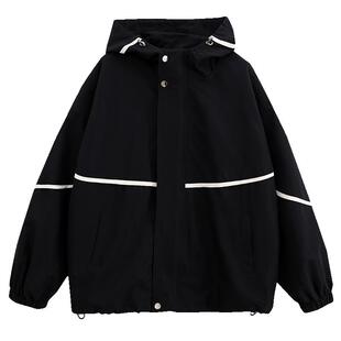 女大童2026新款春秋装连帽外套12岁女孩青少年初中生夹克冲锋衣潮