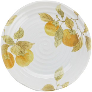 千代源陶瓷盘子家用菜盘 柿柿如意新年餐具新家乔迁礼物深盘碟子