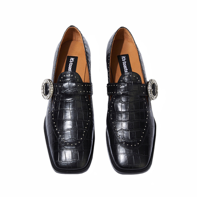 itistoasted原创铆钉真皮乐福鞋