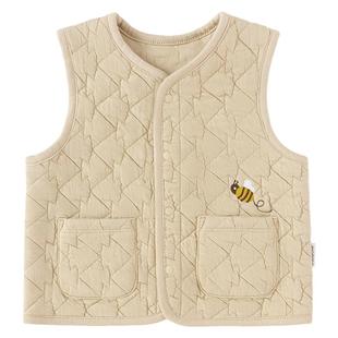 【清仓】babylove宝宝薄夹棉马甲纯棉上衣秋冬外出背心保暖坎肩