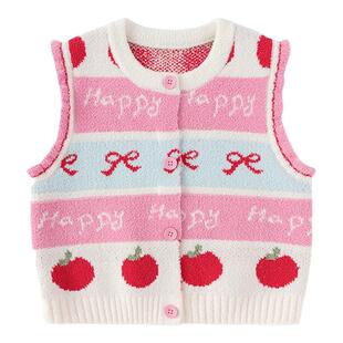 巴拉巴拉儿童马甲男童女童半边绒背心宝宝红色上衣春装新款童装小