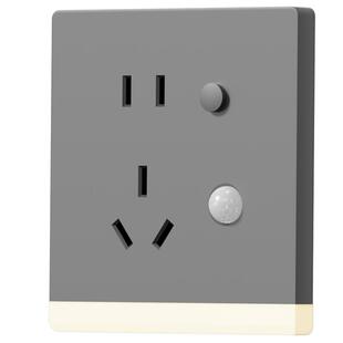 86型家用人体感应LED智能踏步过道走廊楼梯灯地脚灯嵌入五孔夜灯