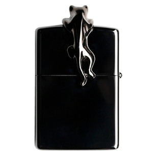 zippo芝宝煤油防风打火机黑冰猫咪猫之凝望立体贴章 情侣男女同款