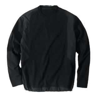 MrBu布先生卫衣男款圆领春秋宽松长袖T恤下摆抽绳时尚拼接KT01902