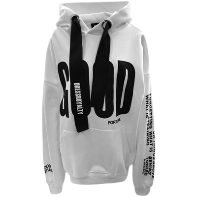 白色个性卫衣女设计独特欧洲站