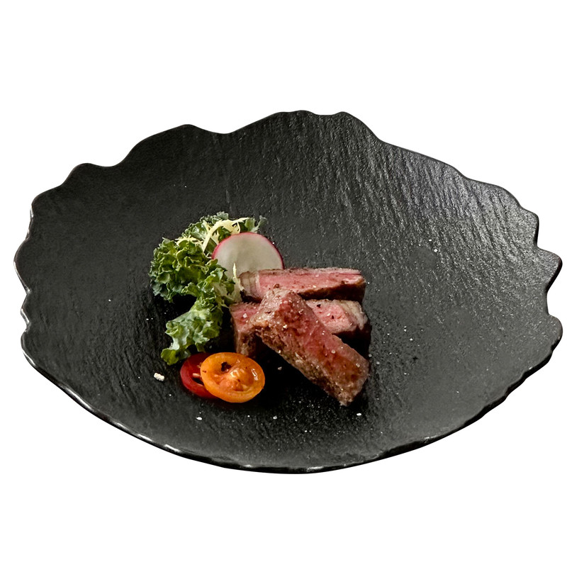 高级感不规则石纹牛排盘家用西餐陶瓷盘意面盘深盘创意菜盘沙拉盘
