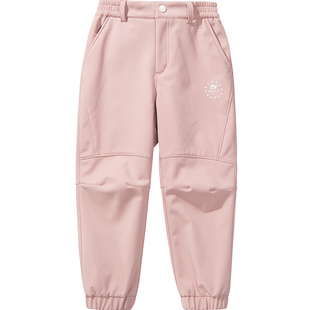 伯希和户外儿童软壳裤男童女童防风保暖休闲长裤柔软亲肤运动裤子