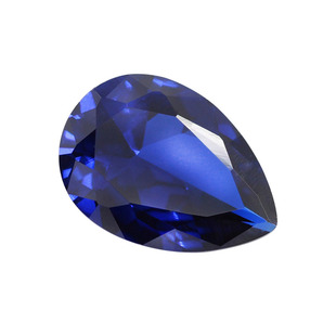 梨形113#蓝尖晶石合成蓝宝石裸石 水滴形人造裸钻吊坠戒面主石diy