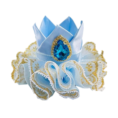 Little Mermaid儿童女童发饰头饰冰蓝色蕾丝皇冠发夹生日礼物包邮