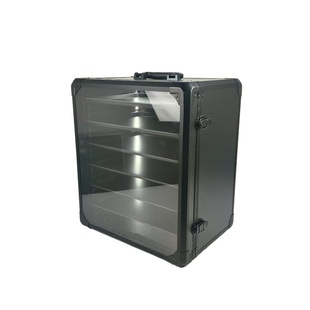 厂家直供铝合金氛围灯带展示柜收藏磁吸公仔透明箱可堆叠工具箱