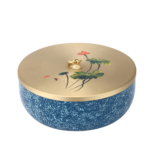 纯黄铜茶洗大号带盖茶渣缸家用日式禅意水盂建水杯洗茶缸茶具配件