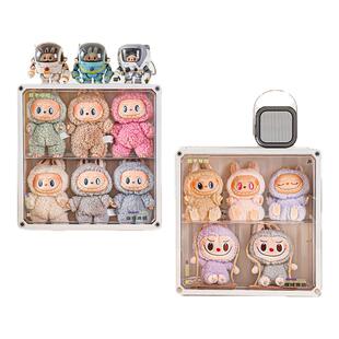 labubu展示盒大号泡泡玛特盲盒展示收纳架上墙防尘玩具乐高收纳盒