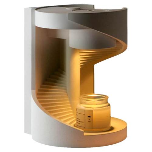 泥想国原创旋梯2融蜡灯卧室氛围夜灯混凝土建筑结婚新婚订婚礼物