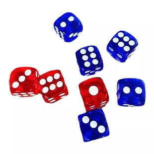 色子10毫米骰子【特殊麻将桌专用小号】麻将机塞子红蓝骰子水晶筛